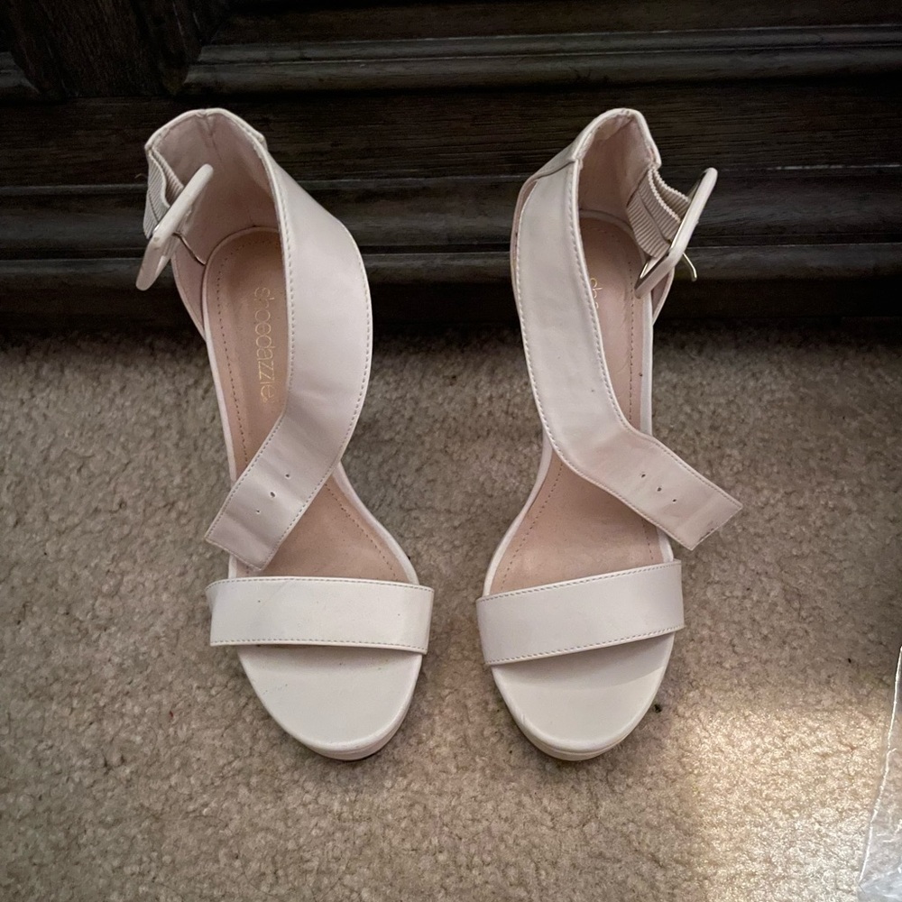 White/Bone Color heels